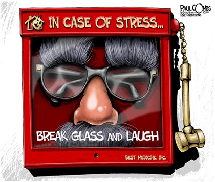 Paul Combs - In Case of Stress - Break Glass and Laugh (Novelty glasses with attached mustache behind glass in case